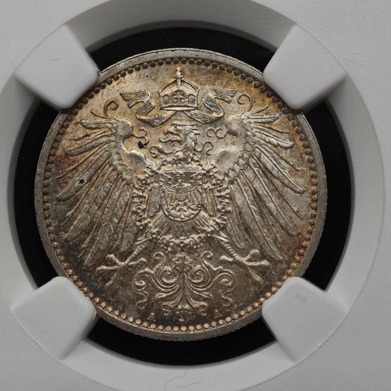 【淘币小摊】实时拍第八百七十九拍   银币套币场    每周一统一发货 德国1914年1马克银币 NGC MS65