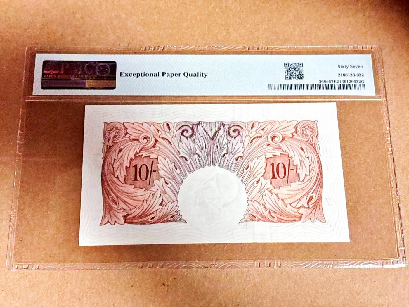 【Blue Auction】世界纸币精拍第792期——18级TOP拍卖/信誉/品质/专业/高效💫 【p368c】英国 1955-60年10先令 PMG67EPQ 