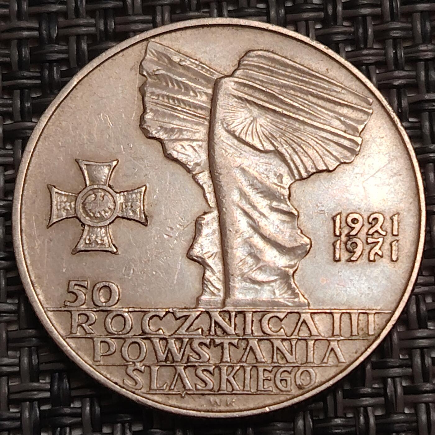 布加迪🐬～世界钱币(上海)🌾第 280 期 /  各国套币和散币 波兰🇵🇱 1971年 10兹罗提 第三次西里西亚起义50周年纪念 28mm