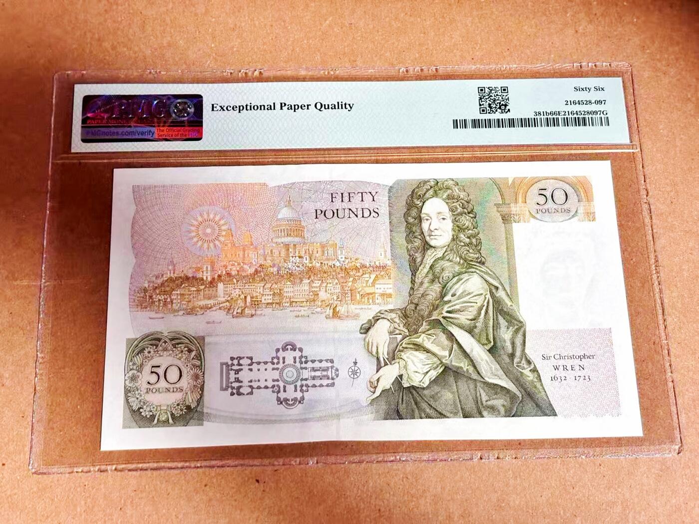 【Blue Auction】世界纸币精拍第792期——18级TOP拍卖/信誉/品质/专业/高效💫 【p381b】英国 1988-91年50镑 PMG66EPQ 