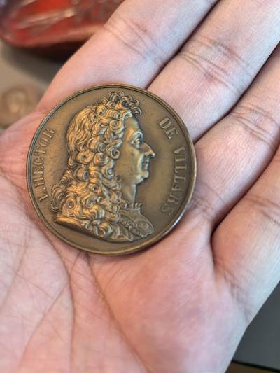 欧洲微章、铜章、银章和银币第三场 - 法国“法国伟人金属画廊”（Galerie Métallique des Grands Hommes Français）系列的克洛德-路易-埃克托尔·德·维拉尔