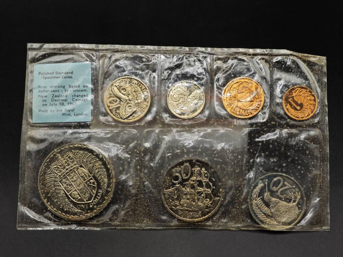 【淘币小摊】实时拍第八百七十九拍   银币套币场    每周一统一发货 新西兰1967年7枚精制套币塑封