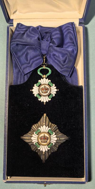 盛世勋华——号角文化勋章邮票专场拍卖第308期 - 南斯拉夫王国大十字级王冠勋章 银质 原盒带厂标