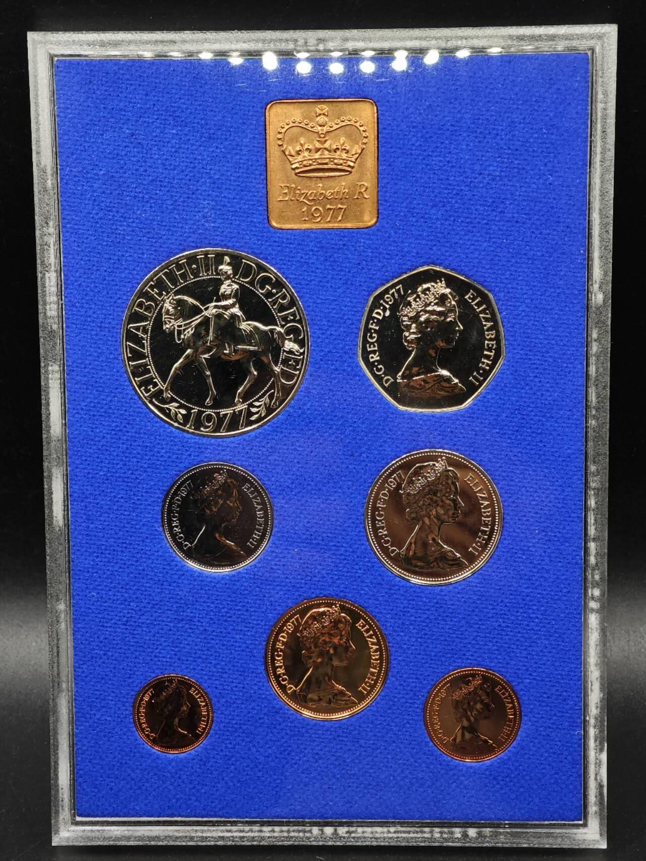 【淘币小摊】实时拍第八百七十九拍   银币套币场    每周一统一发货 英国1977年精制套币