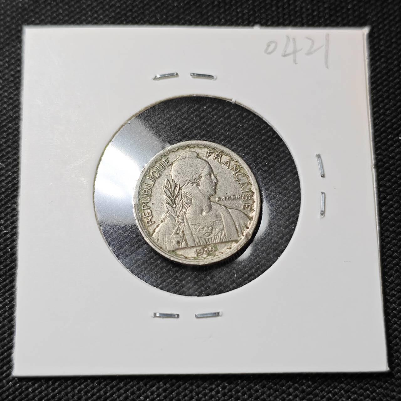 KK钱币收藏小铺   第404期 2月预留时间 周末发货  法属印支10分