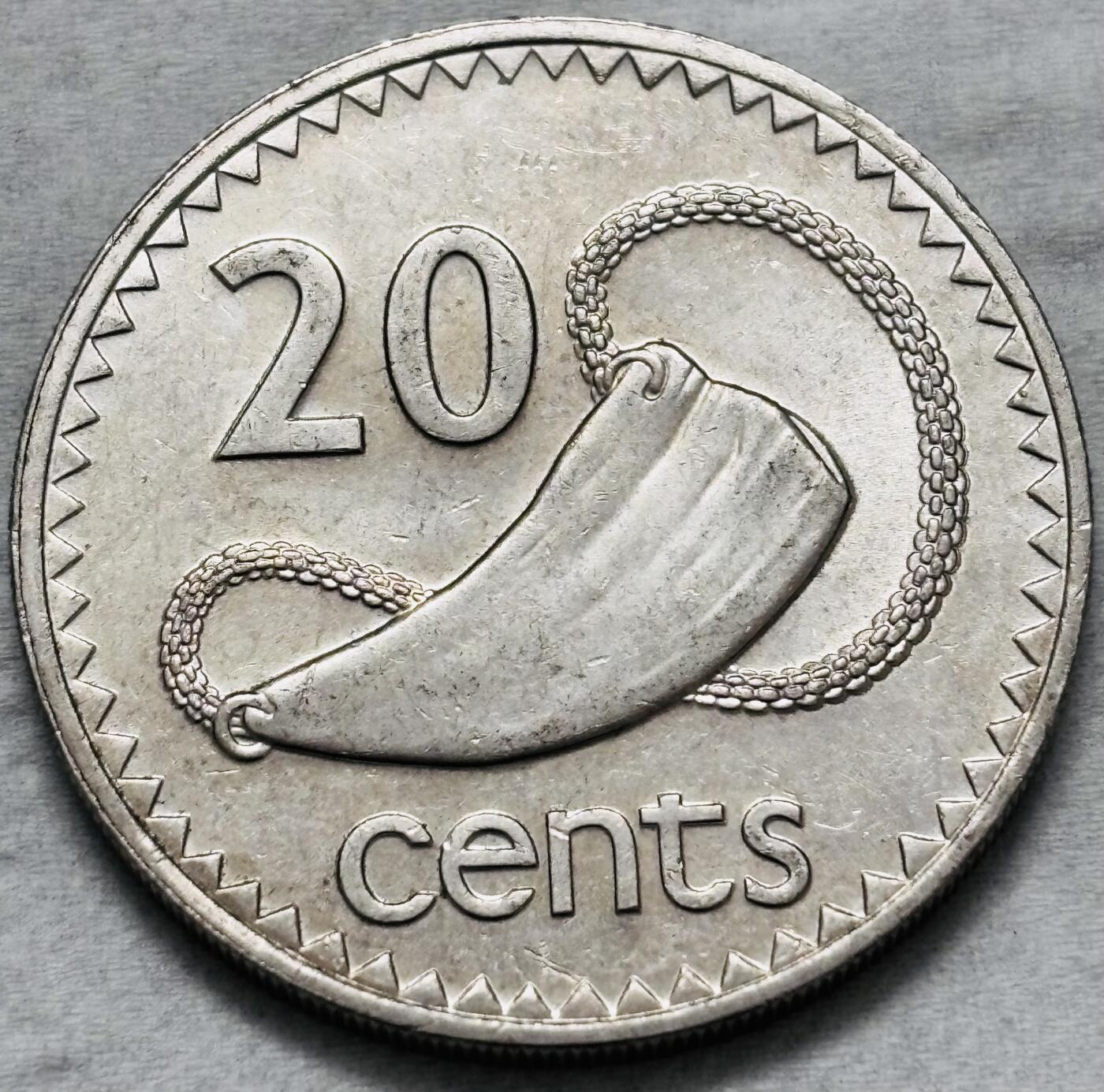 文馨钱币收藏第 296 场，长期接代拍业务 原光品相 1987 年英属斐济 20 分