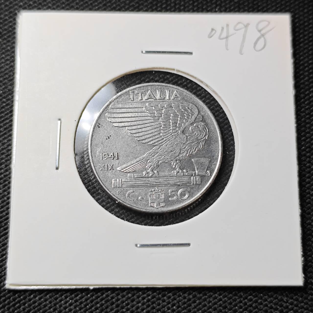 KK钱币收藏小铺   第404期 2月预留时间 周末发货  1941意大利50分