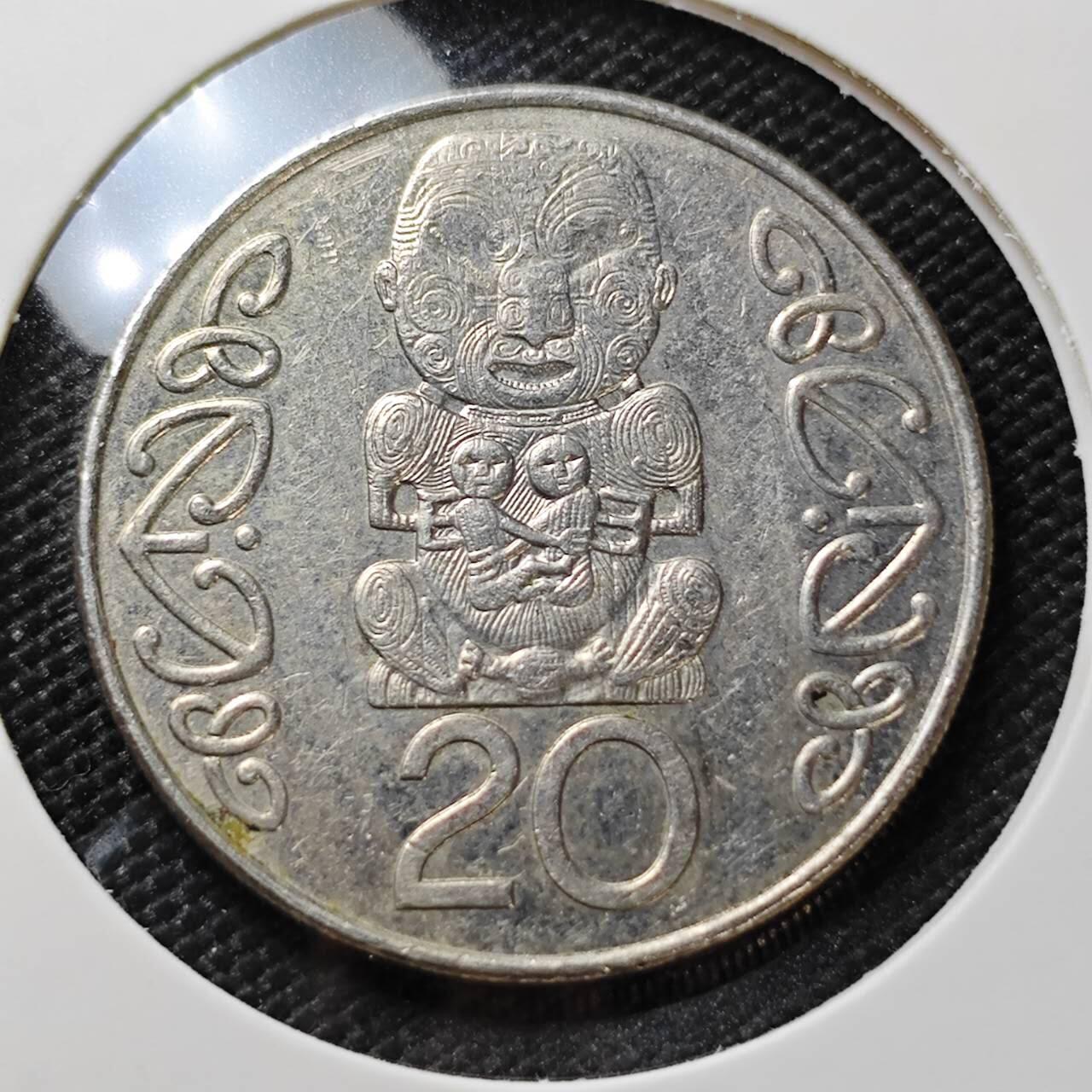 KK钱币收藏小铺   第404期 2月预留时间 周末发货  新西兰大20便士 大版