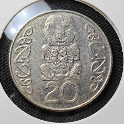 KK钱币收藏小铺   第404期 2月预留时间 周末发货 -  新西兰大20便士 大版