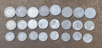 北京马甸外国币专卖第148期，非贵金属外国流通币，纪念币币，中国早期纪念币专场，陆续上拍，欢迎关注 - 德国帝国二战时期w字10，5，1芬尼8套