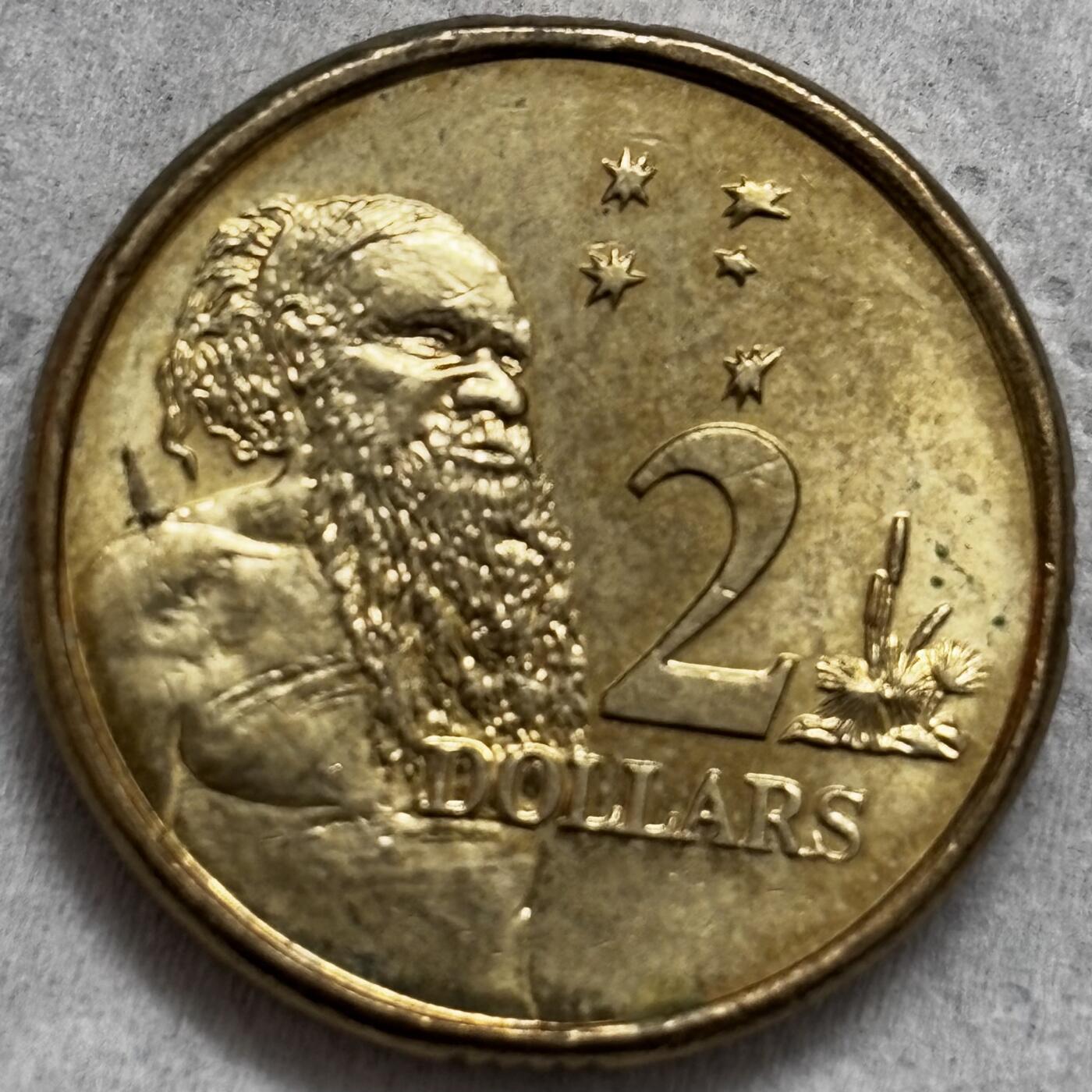 文馨钱币收藏第 296 场，长期接代拍业务  原光品相 2025 年澳大利亚2 元，查尔斯头像少见