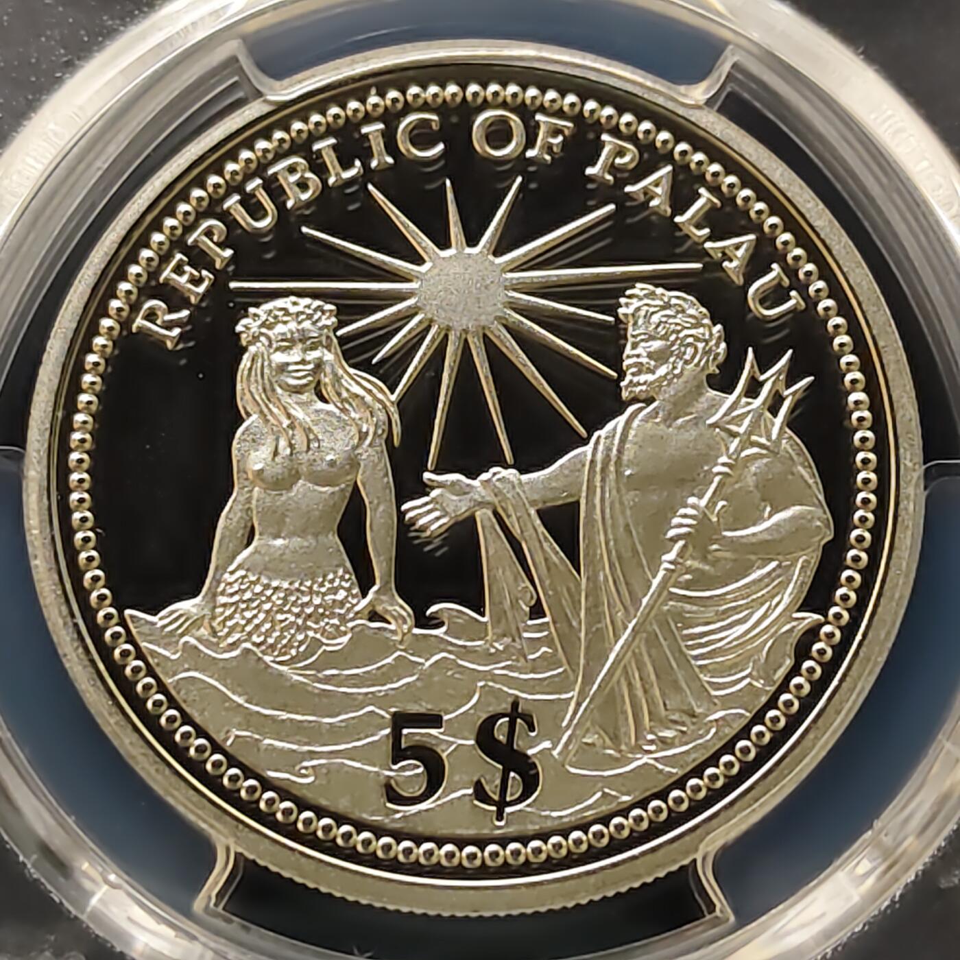 【全场包邮】纯粹捡漏拍511场 【收藏级】帕劳1994年5元独立日彩色精制纪念银币【37毫米25克90%】-PCGS PR69 DCAM