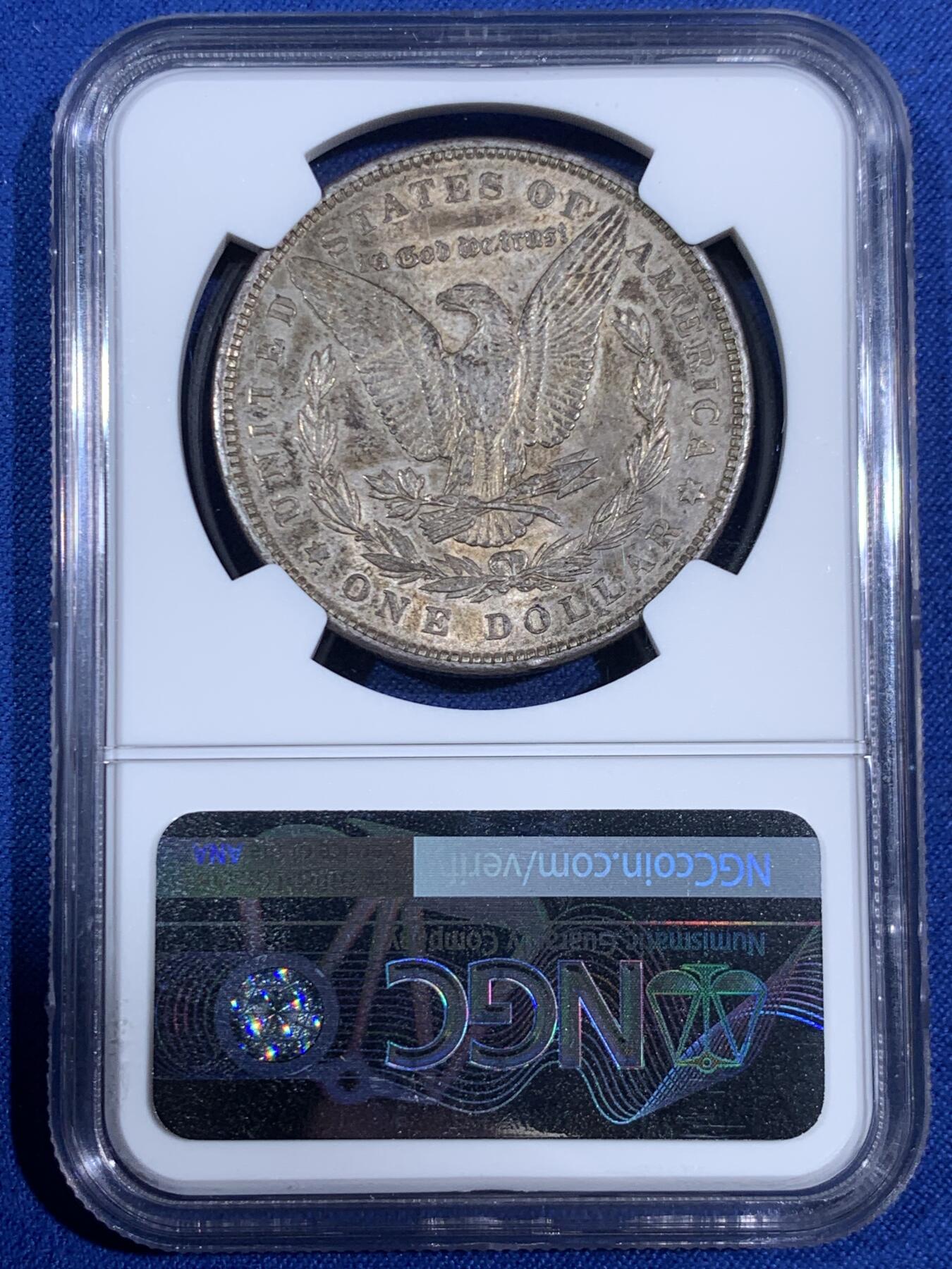 《竞宝斋》第468场 周日，周一 2场连拍 （全场包邮）欢迎送拍 NGC AU58 美国1889年摩根1美元银币 经典品种