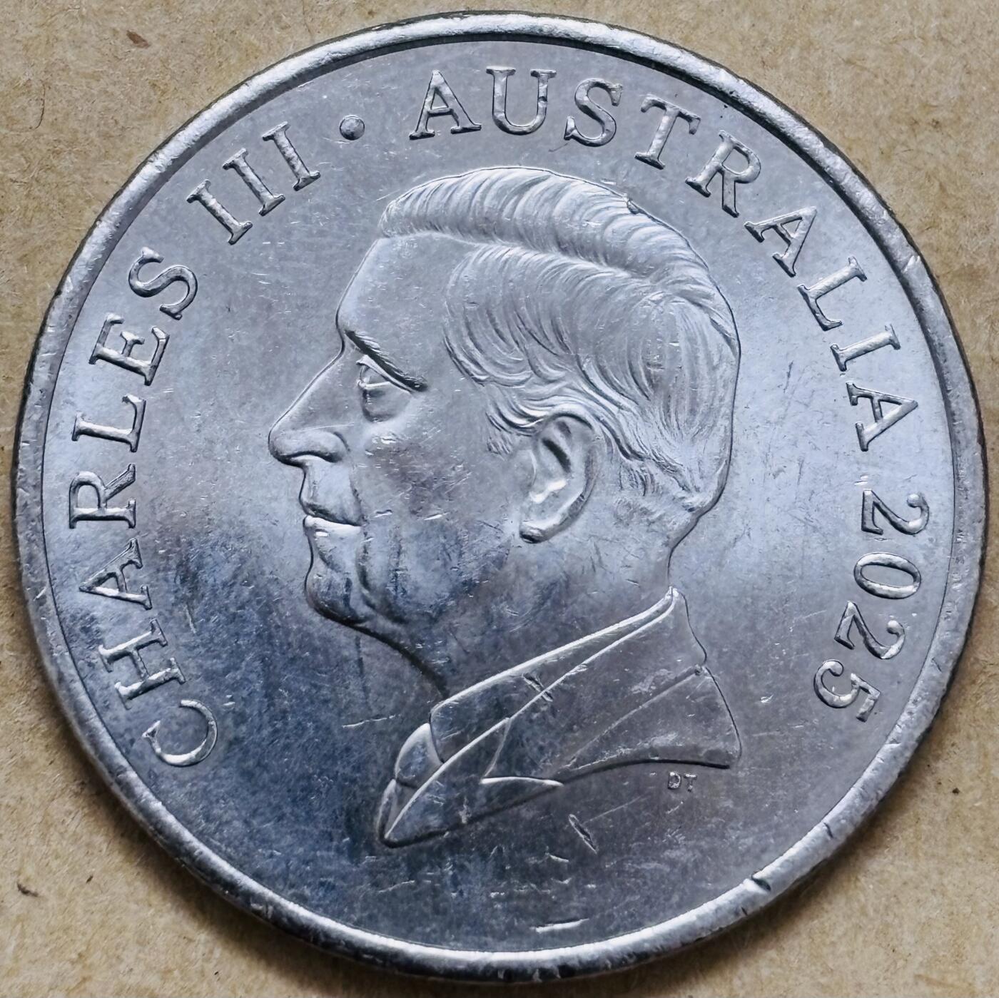 文馨钱币收藏第 296 场，长期接代拍业务 原光品相 2025 年澳大利亚 20 分，查尔斯头像少见