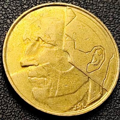 泉币菌-第205场-拍品多 请提前出价 - 1986年 比利时 5法郎铜币 分裂的人格 24mm