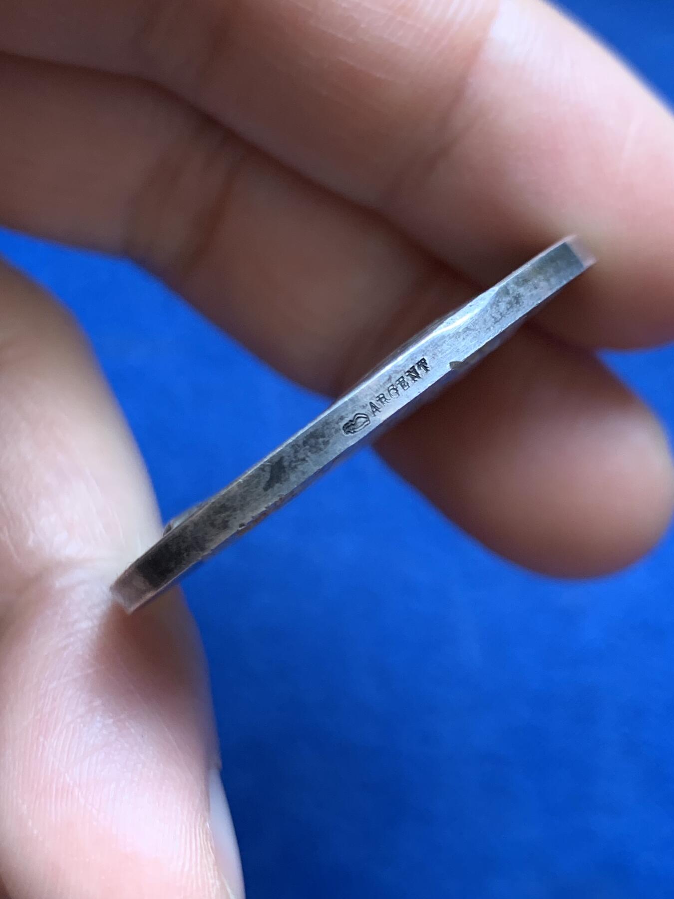 《竞宝斋》第468场 周日，周一 2场连拍 （全场包邮）欢迎送拍 法国农业之父银质纪念章 22.2克 36.2mm 丰饶角银标