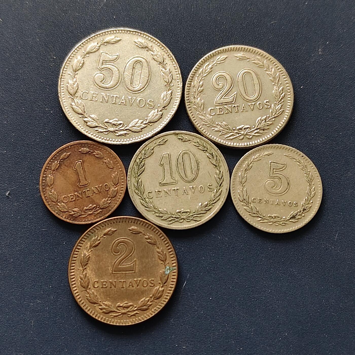 【全场包邮】纯粹捡漏拍510场 阿根廷1938-1946年女神版6枚套币