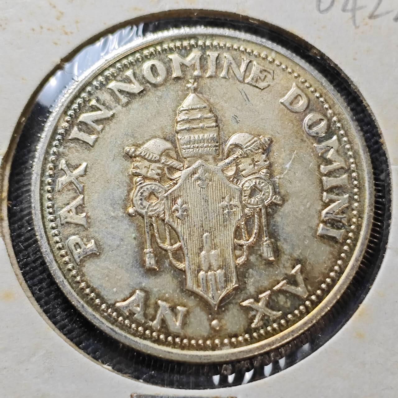 KK钱币收藏小铺   第404期 2月预留时间 周末发货  梵蒂冈镀银章