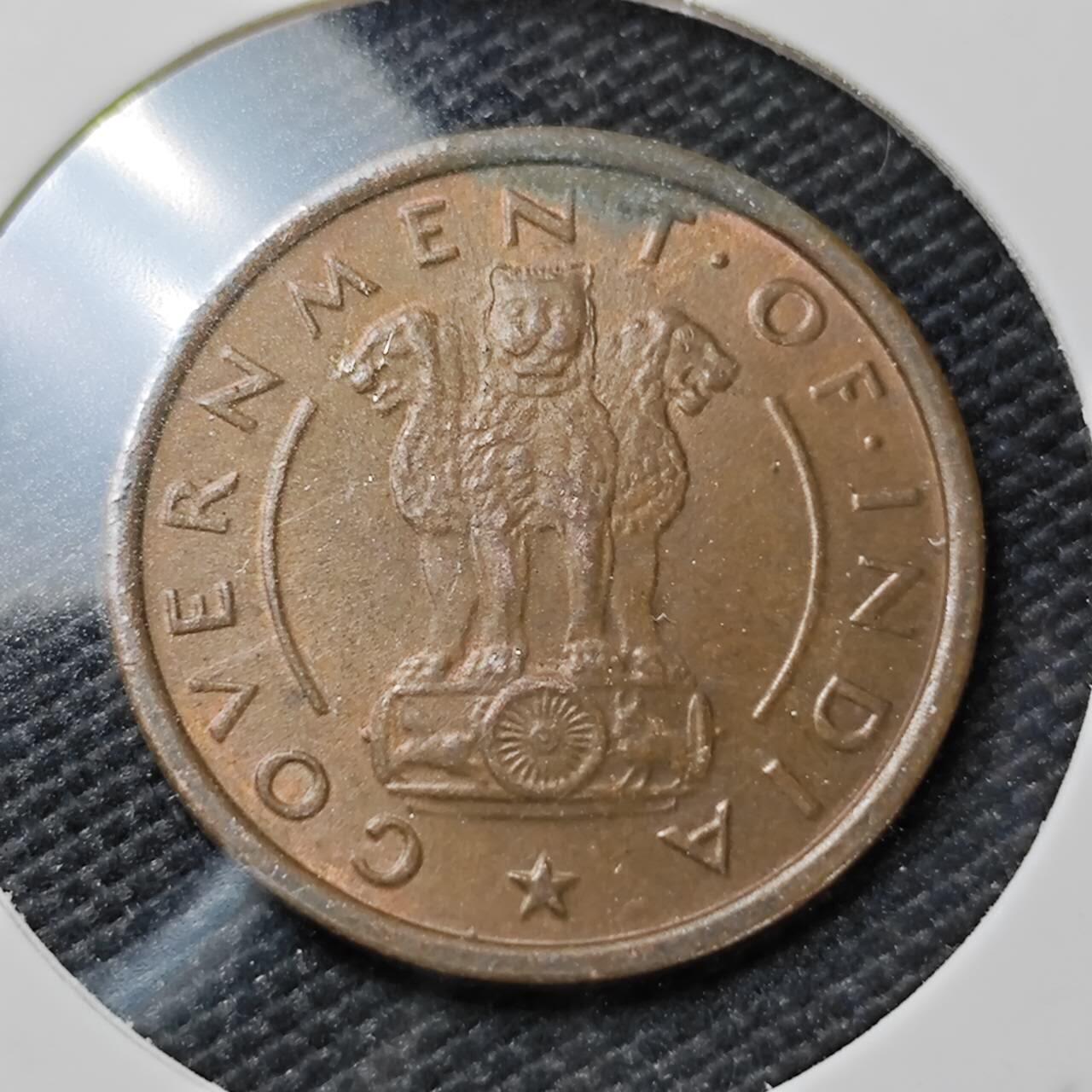 KK钱币收藏小铺   第404期 2月预留时间 周末发货  1951印度小马铜币