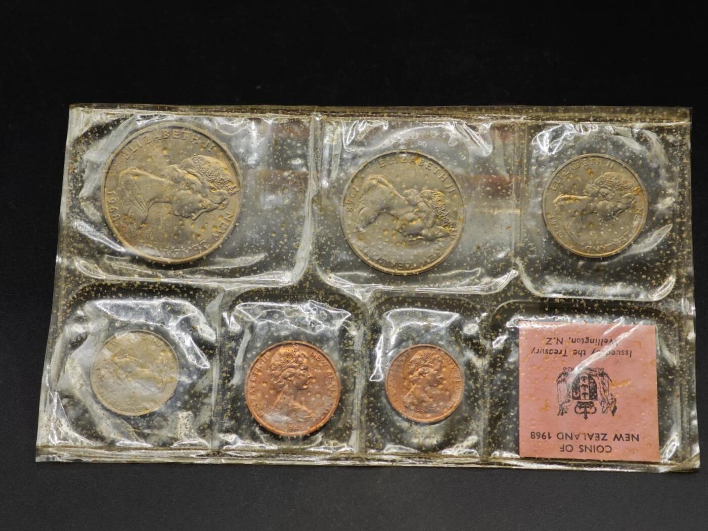 【淘币小摊】实时拍第八百七十九拍   银币套币场    每周一统一发货 新西兰1968年6枚套币塑封