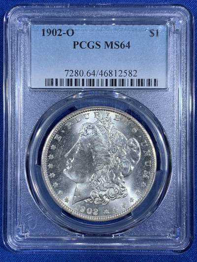 《竞宝斋》第468场 周日，周一 2场连拍 （全场包邮）欢迎送拍 - PCGS MS64 美国1902年O版摩根1美元银币