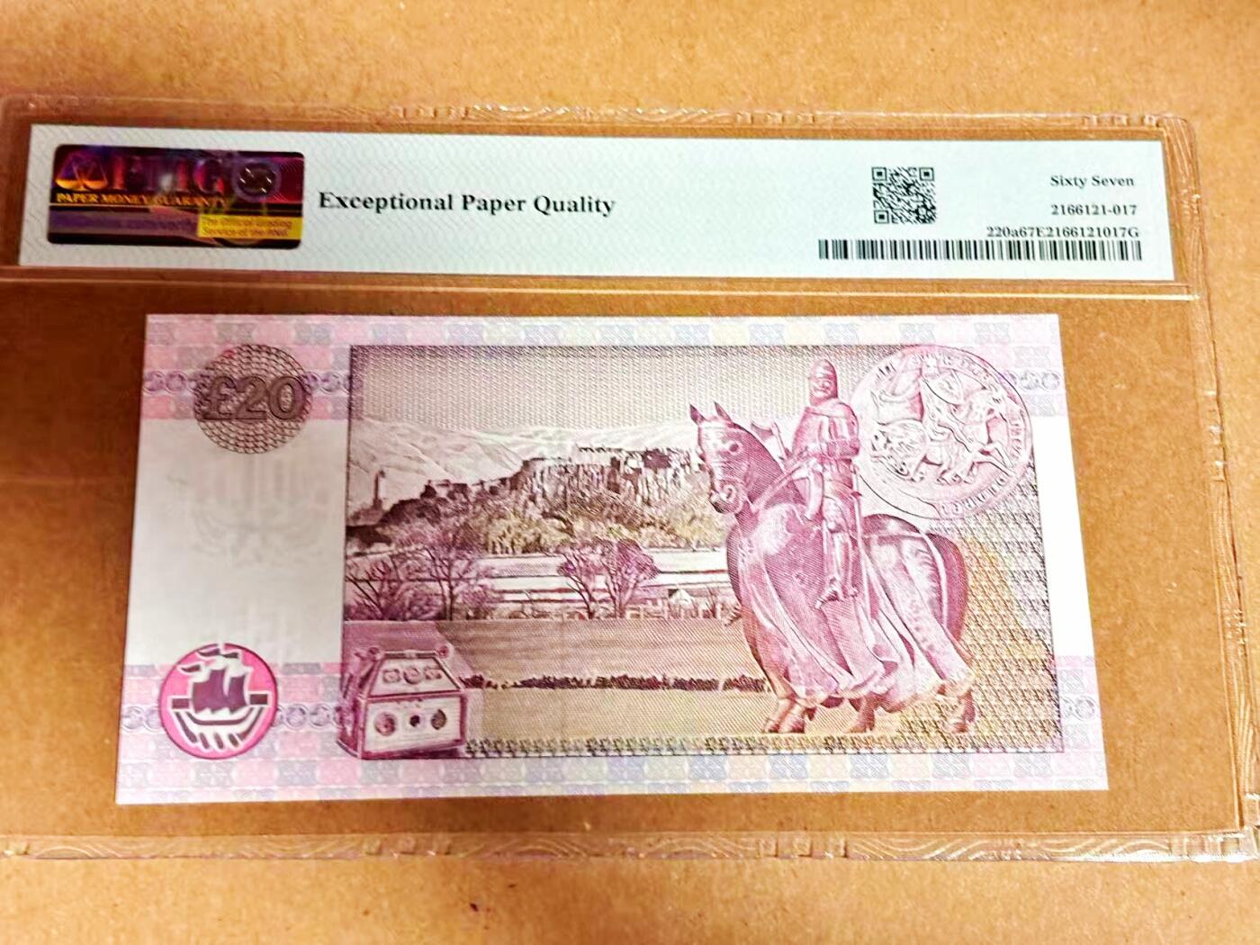 【Blue Auction】世界纸币精拍第792期——18级TOP拍卖/信誉/品质/专业/高效💫 【千位小号无47】苏格兰 1992年20镑 PMG67EPQ 