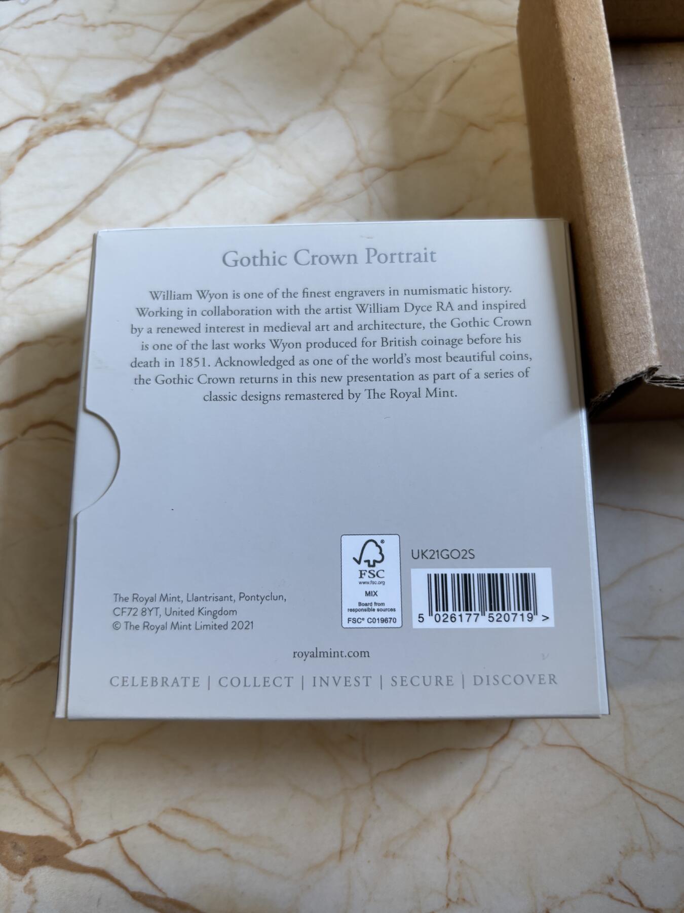 第193期拍卖 英国2021年伟大雕刻师维多利亚女王2盎司加厚银币，999银，发行4000枚