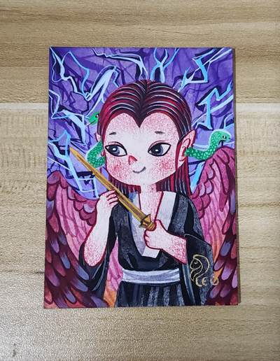 新人福利第一场（新人，限时免佣金寄拍！！支持卡牌、盲盒各类潮玩） - 魔神系列手绘小妖