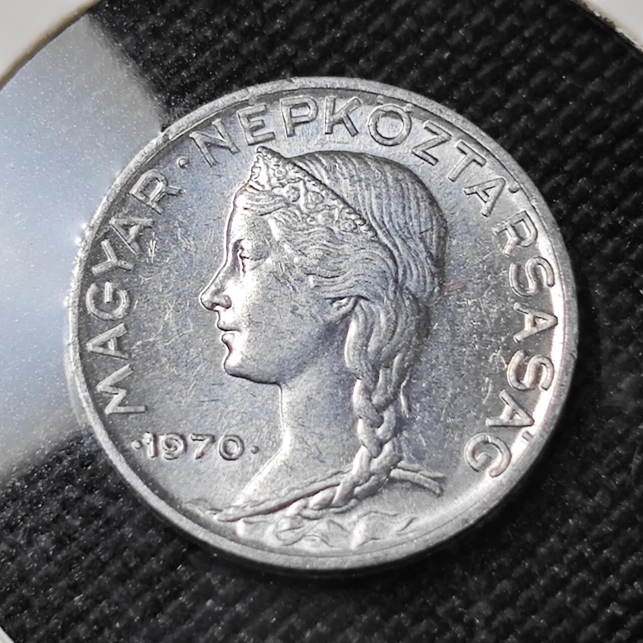 KK钱币收藏小铺   第404期 2月预留时间 周末发货  1970匈牙利5菲勒少女