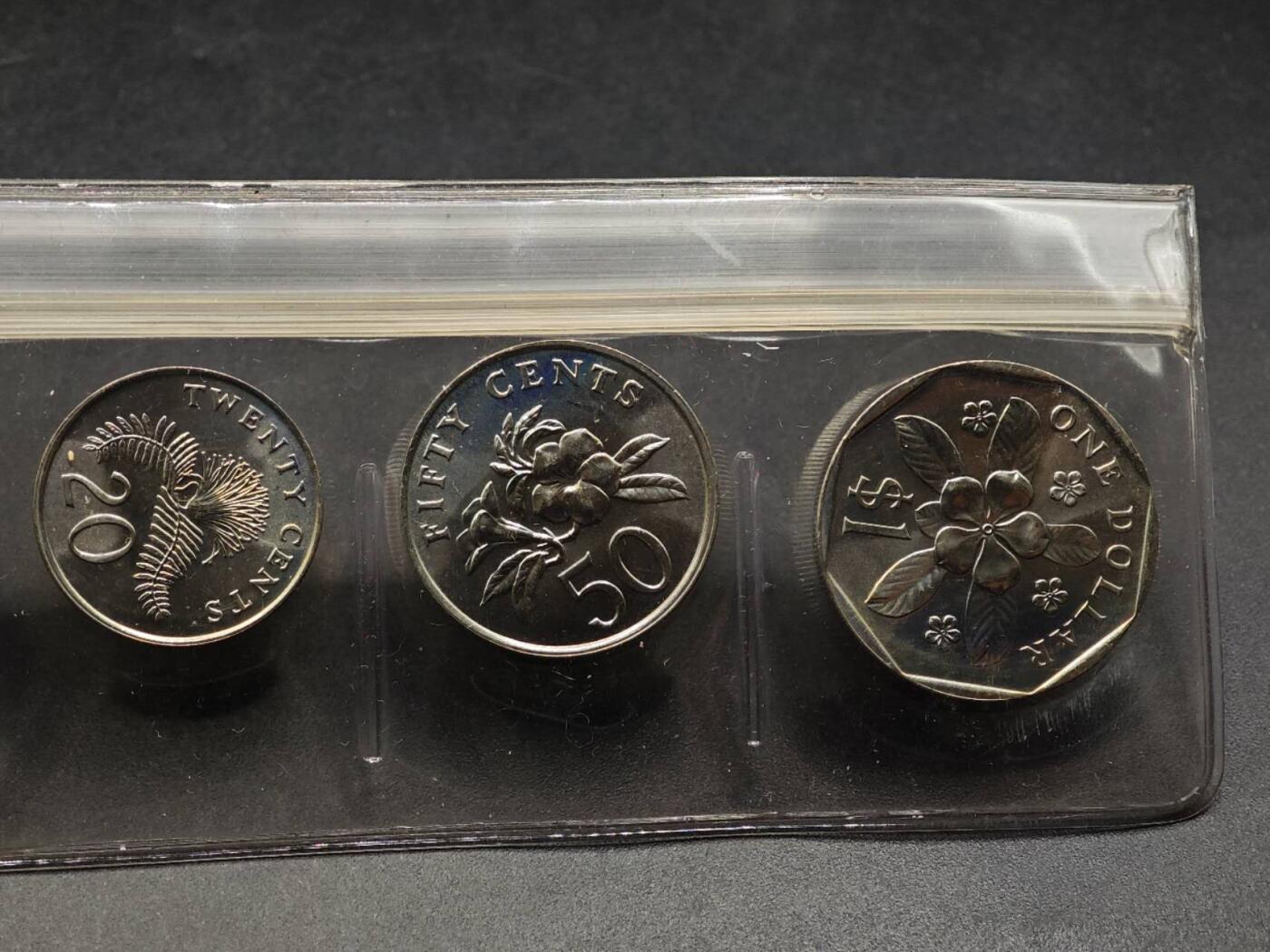 【淘币小摊】实时拍第八百七十九拍   银币套币场    每周一统一发货 新加坡1987年套币含镍版一元