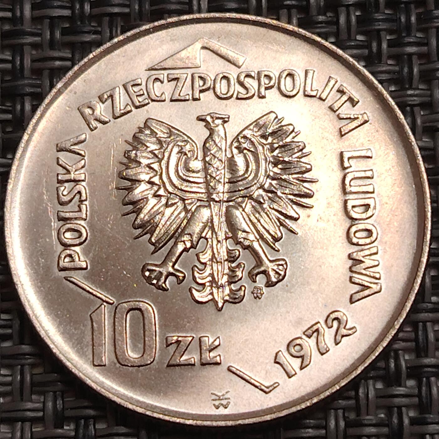 布加迪🐬～世界钱币(上海)🌾第 280 期 /  各国套币和散币 波兰🇵🇱 1972年 10兹罗提 格丁尼亚港50周年 未流通原光包浆 28mm