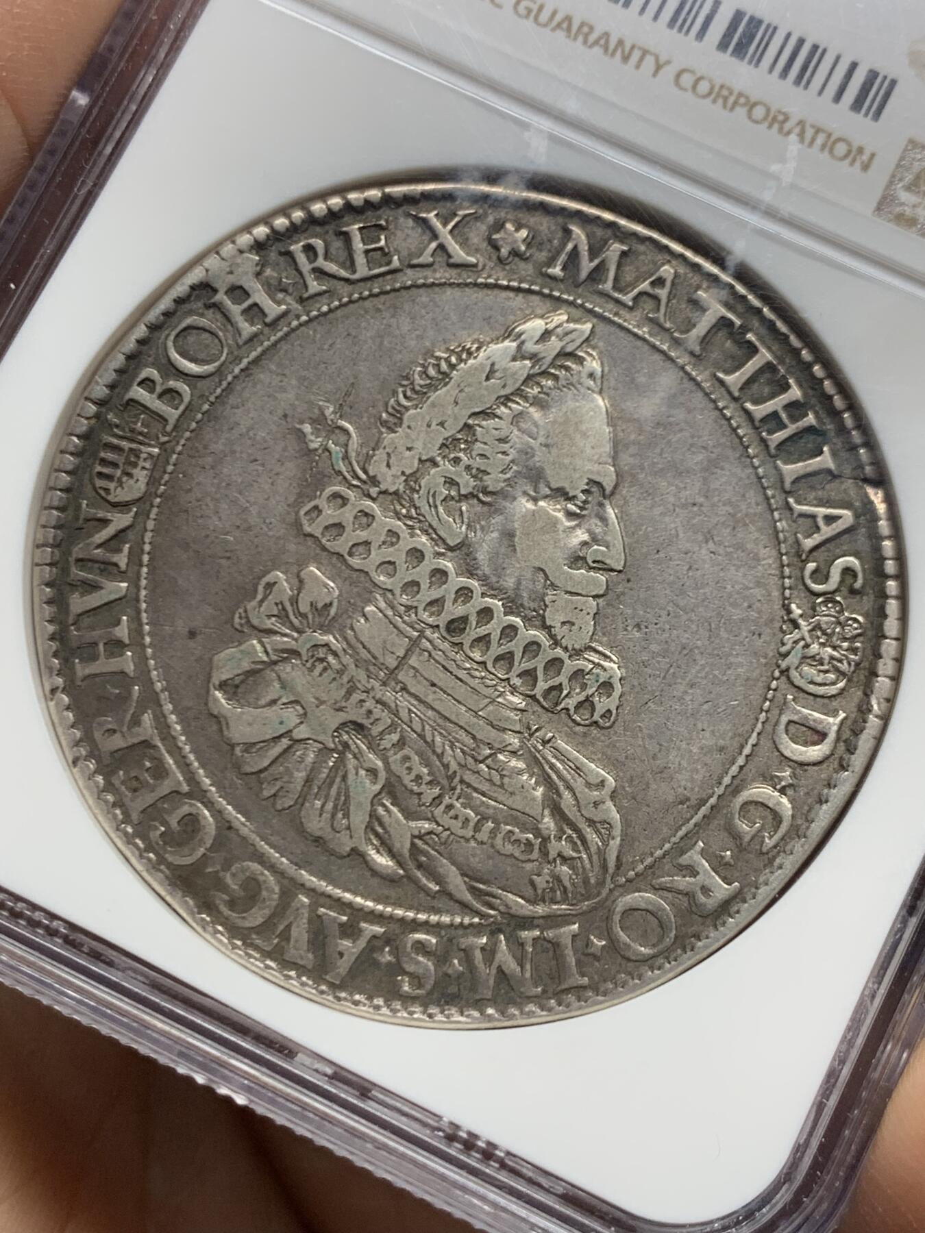 《竞宝斋》第468场 周日，周一 2场连拍 （全场包邮）欢迎送拍 NGC VF35 匈牙利 1620 马蒂亚斯二世 泰勒银币 短暂七年执政时间 这个头像都都少见 25年vf裸币 8500成交