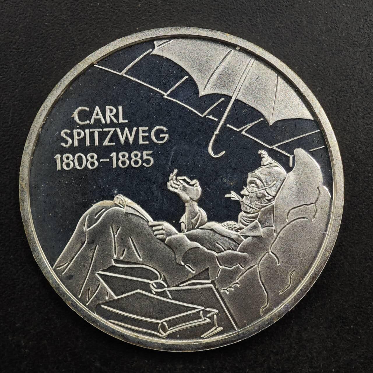 【淘币小摊】实时拍第八百七十九拍   银币套币场    每周一统一发货 德国2008年10欧元精制银币 卡尔·斯皮茨韦格（德国诗人和画家）诞辰200周年纪念 18克925银