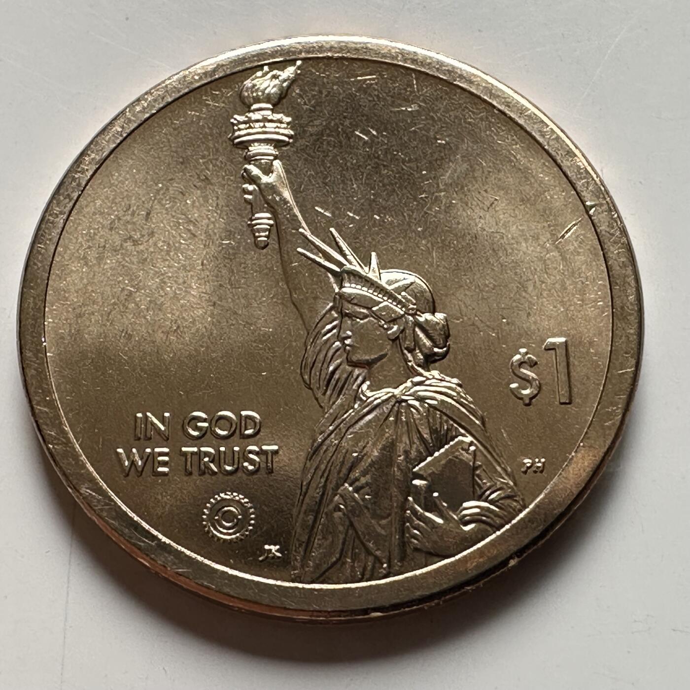 🌹外币初藏🌹🐯2026年第26场  各国纪念币专场 每周二四六晚8️⃣点 接代拍 美国 2022年 创新者系列佛蒙特州主题 纪念滑雪板运动的户外休闲创新成就 1元纪念币