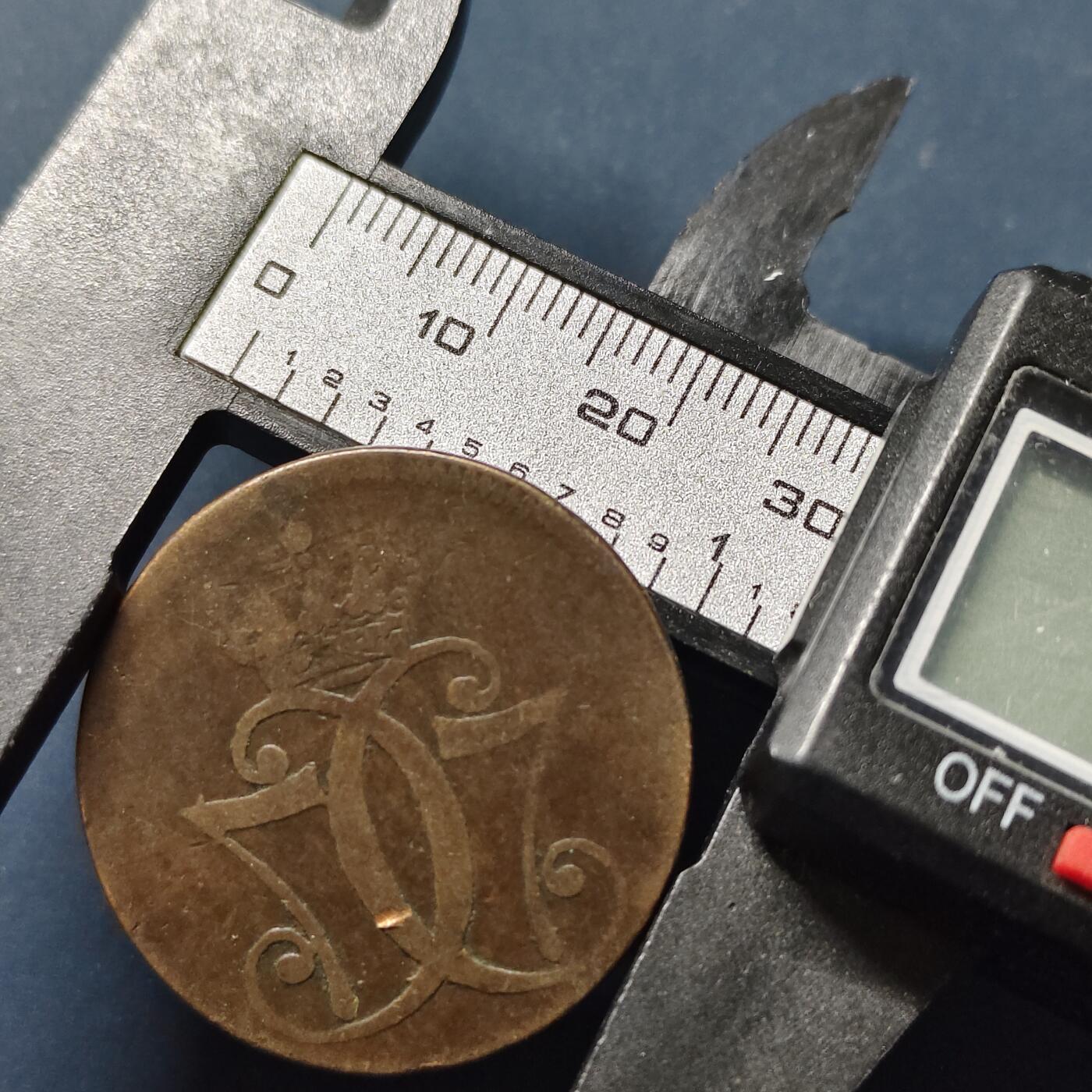 【全场包邮】纯粹捡漏拍510场 丹麦1771年克里斯蒂安七世1斯基林铜币