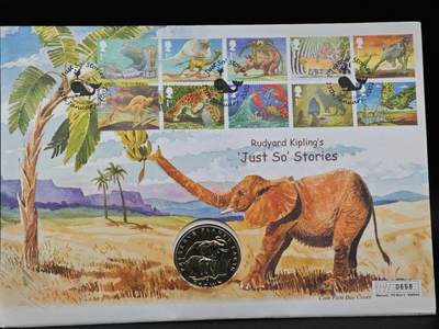  【淘币小摊】限时拍第八百七十九拍   克朗币邮币封场    每周一统一发货 - 直布罗陀1994年保护地球系列大象克朗纪念币邮币封