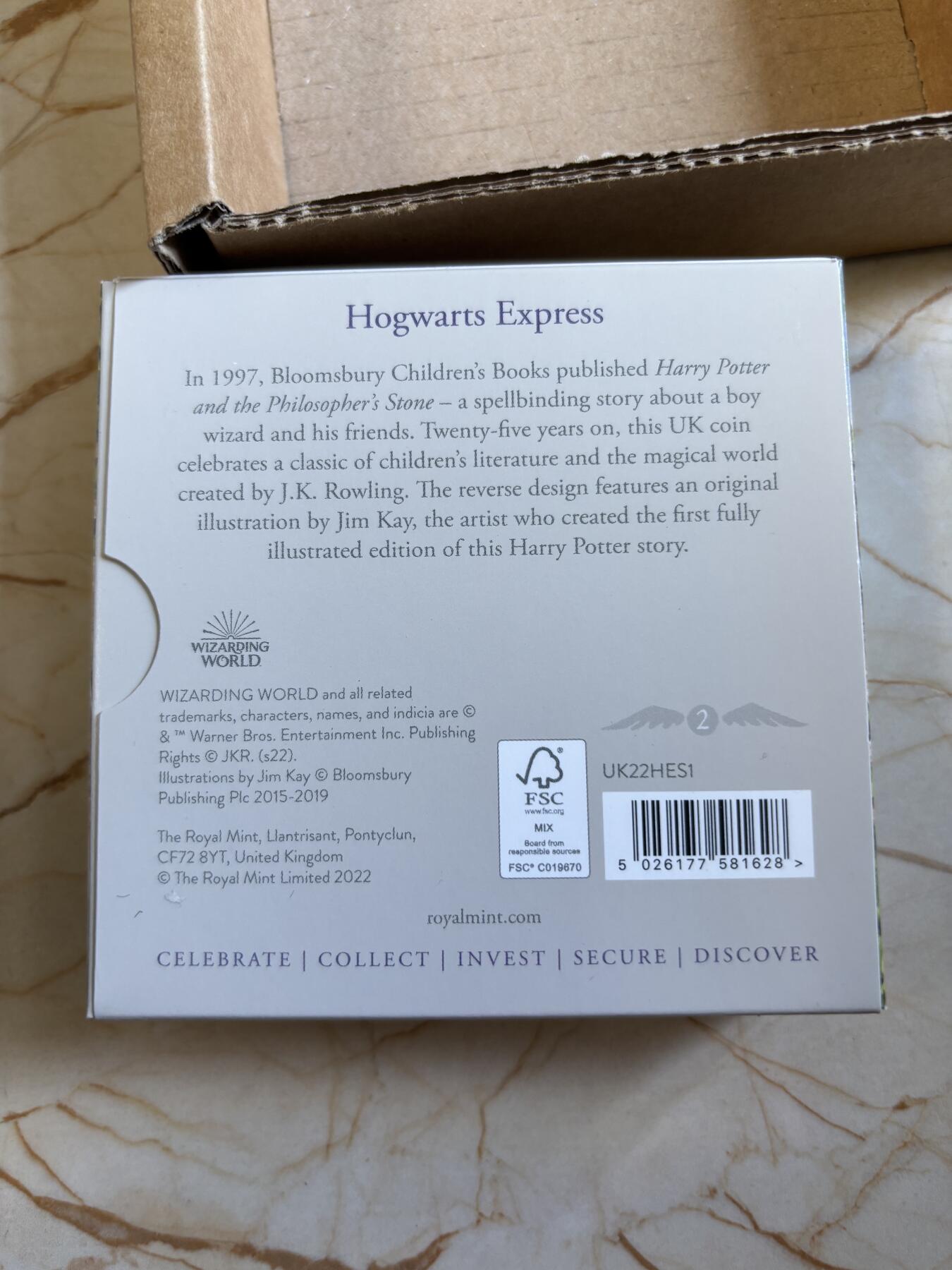 第193期拍卖 英国2022年哈利波特2霍格沃茨特快列车1盎司银币，999银，发行5000枚