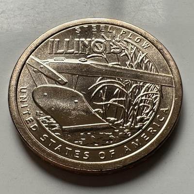 🌹外币初藏🌹🐯2026年第26场  各国纪念币专场 每周二四六晚8️⃣点 接代拍 - 美国 2024年 创新者系列伊利诺伊州主题 纪念钢犁的农业技术革新成就 1元纪念币