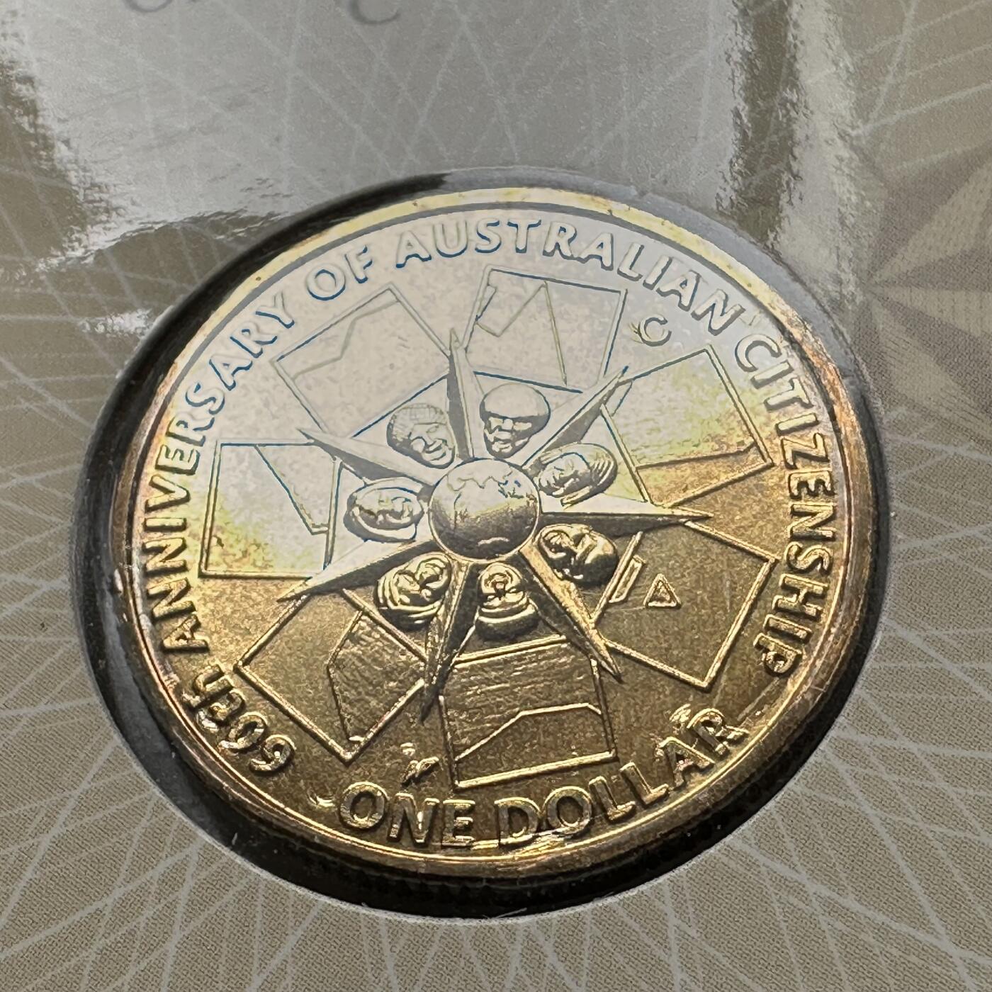 🌹外币初藏🌹🐯2026年第26场  各国纪念币专场 每周二四六晚8️⃣点 接代拍 澳大利亚 1999年 澳大利亚公民权60周年 C厂版 1元纪念币 原装卡 堪培拉造币厂