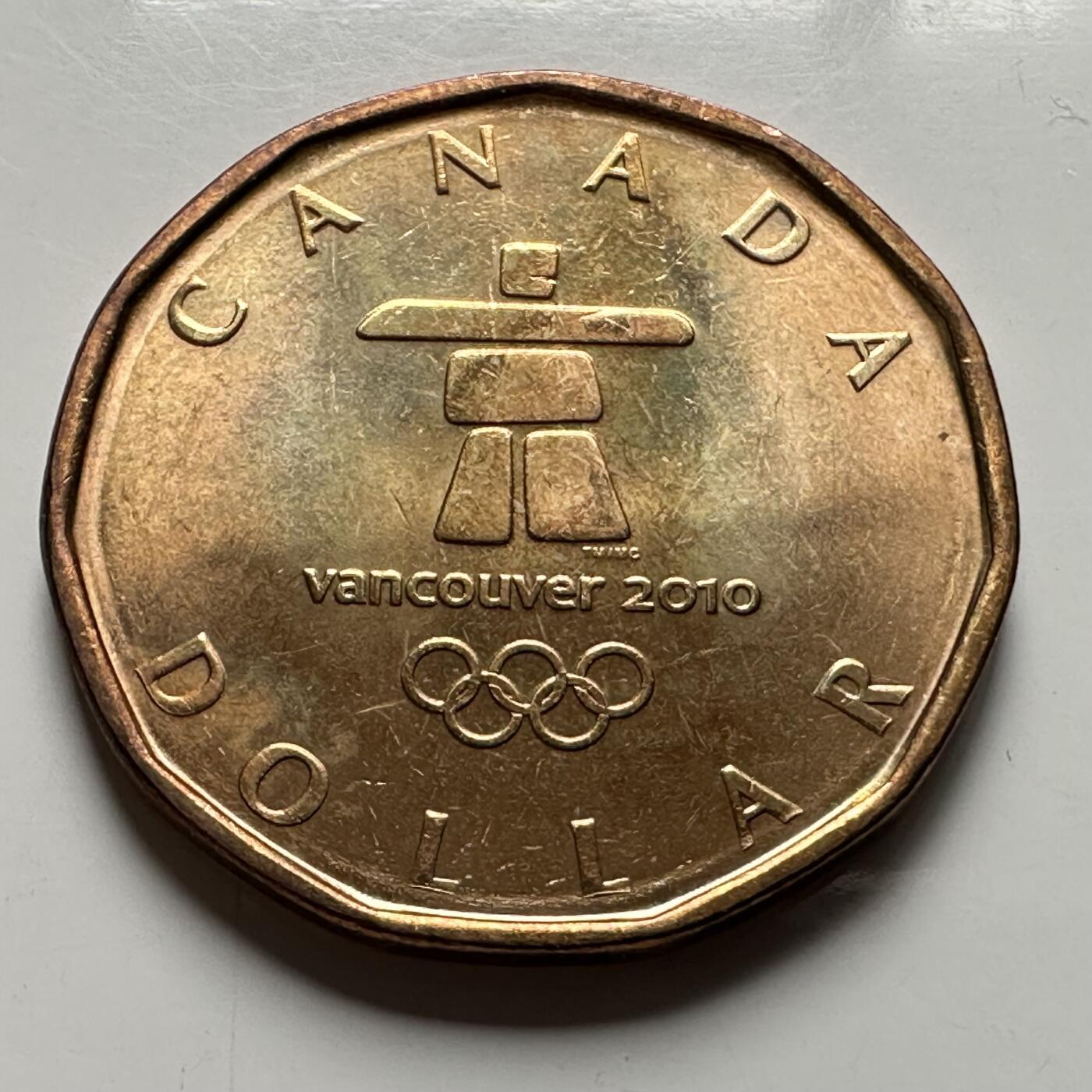 🌹外币初藏🌹🐯2026年第26场  各国纪念币专场 每周二四六晚8️⃣点 接代拍  加拿大 2010年 温哥华冬奥会会标 1元纪念币