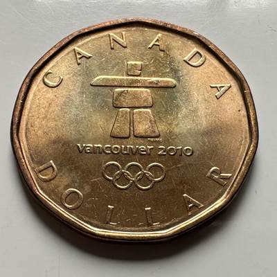 🌹外币初藏🌹🐯2026年第26场  各国纪念币专场 每周二四六晚8️⃣点 接代拍 -  加拿大 2010年 温哥华冬奥会会标 1元纪念币