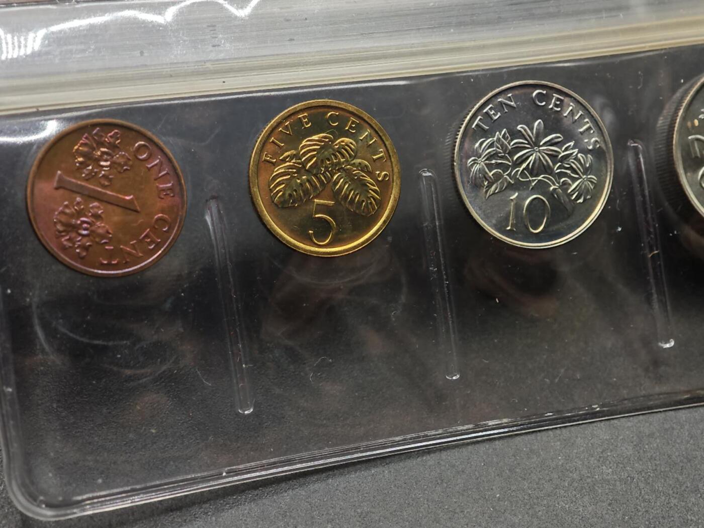 【淘币小摊】实时拍第八百七十九拍   银币套币场    每周一统一发货 新加坡1987年套币含镍版一元