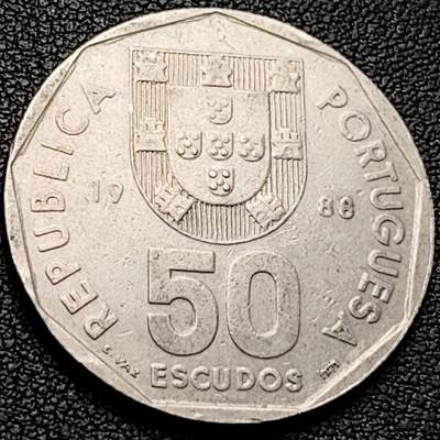 泉币菌-第205场-拍品多 请提前出价 - 帆船 葡萄牙1987年50埃斯库多镍币 31mm