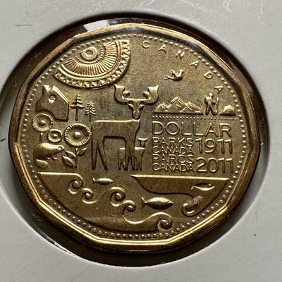 🌹外币初藏🌹🐯2026年第26场  各国纪念币专场 每周二四六晚8️⃣点 接代拍 - 加拿大 2011年 加拿大国家公园百年纪念 1元纪念币