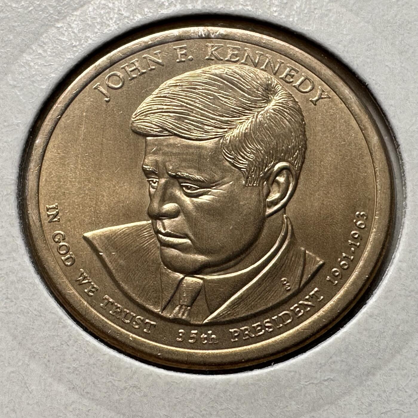 🌹外币初藏🌹🐯2026年第26场  各国纪念币专场 每周二四六晚8️⃣点 接代拍 美国 2015年 总统系列 纪念第35任总统约翰·F·肯尼迪的执政成就 1元纪念币