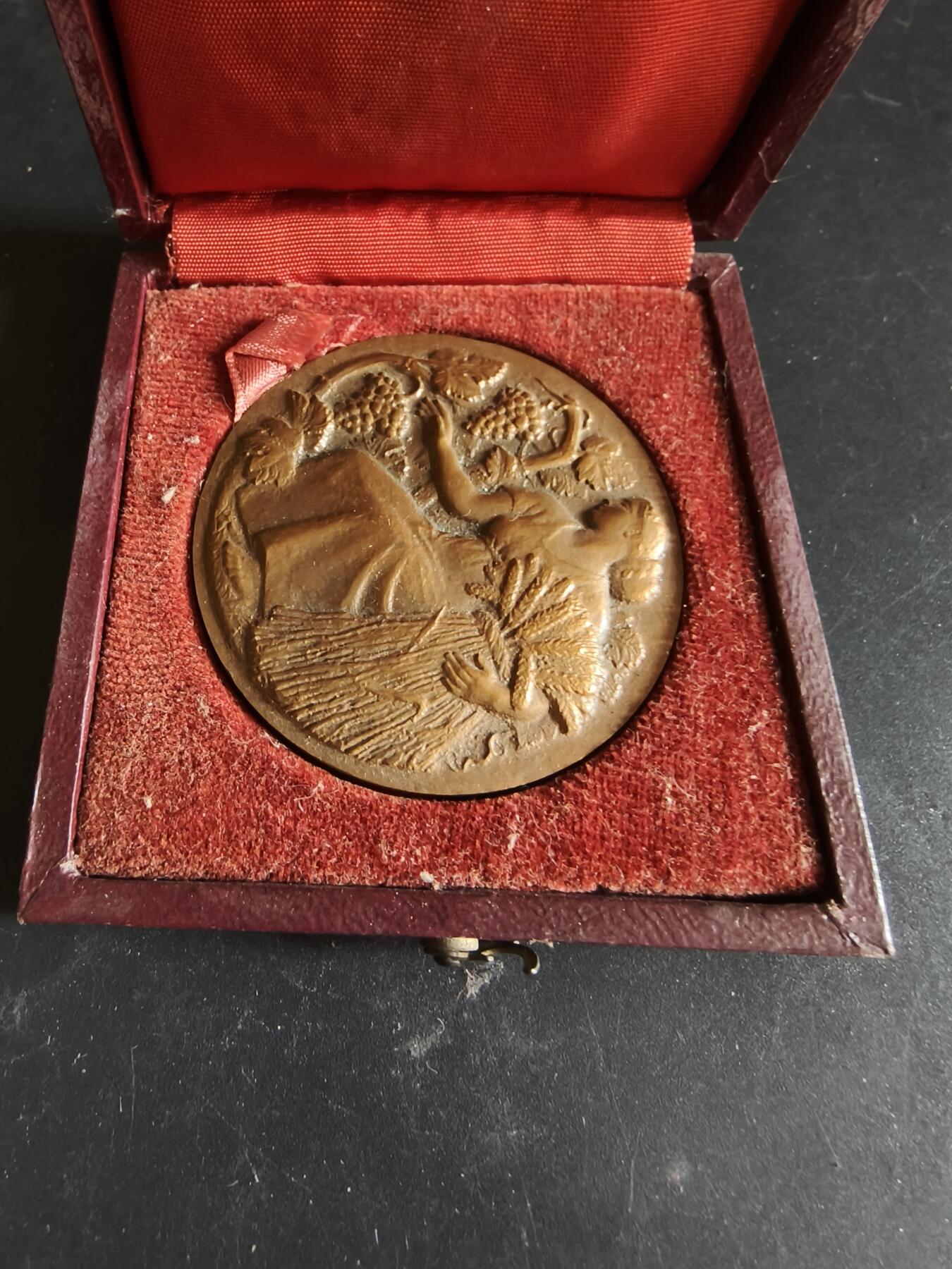 老王徽章第186期 法国农业协会大铜章    原盒    直径50mm    重量63.1g