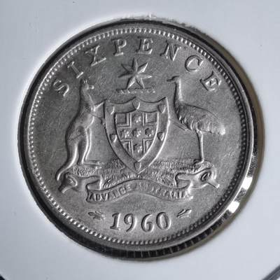 沼泽如烟--第1016场 - 澳大利亚1960年6便士银币