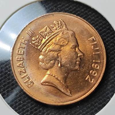 KK钱币收藏小铺   第404期 2月预留时间 周末发货 -  1992斐济2分铜币