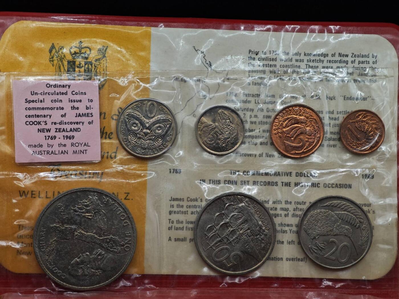 【淘币小摊】实时拍第八百七十九拍   银币套币场    每周一统一发货 新西兰1969年7枚套币塑封