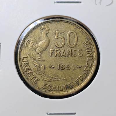 KK钱币收藏小铺   第404期 2月预留时间 周末发货 -  法国50法郎